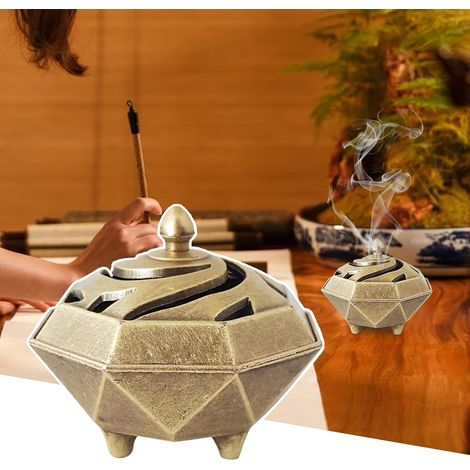 2 pièces porte-bâton d'encens - brûleur d'encens en alliage de zinc pour la maison, accessoires Relax diffuseur de parfums pour salon de thé coin détente (1/5)