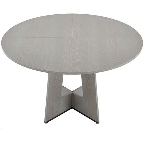 Mophorn Tavolo da Pranzo Rotondo da 1200 mm Mobili da Pranzo Circolari in Stile Fattoria, Tavoli Rustici per Tempo Libero con Gambe in Legno Spesse, per Cucina di Casa Soggiorno, Grigio, Solo Tavolo