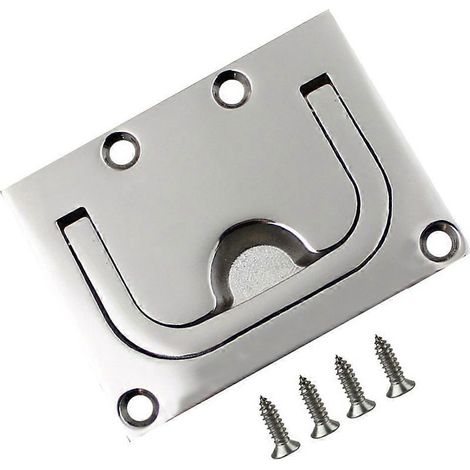Satz quadratischer, eingelassener Edelstahl-Ringgriffe für Bootsluken (1/5)
