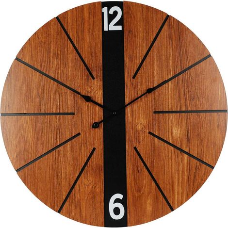 Dekorative Uhr mit Holzmotiv, 60 cm (1/2)