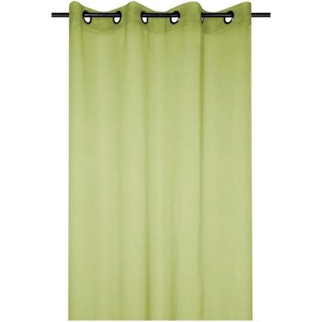 Voilage uni 135 x 260 cm Mona vert tilleul (1/2)