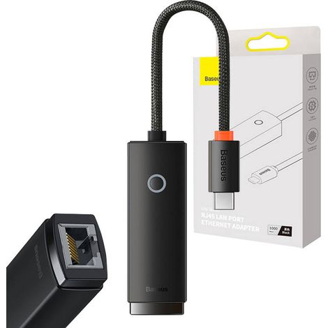 Baseus Lite Series USB-C auf RJ45 Netzwerkadapter (Schwarz)