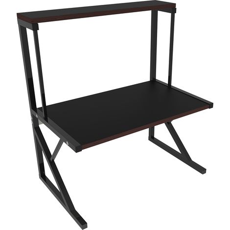 Étagère double pour micro-ondes Étagère compacte pour four Étagère pour épices 65×54×30cm Tube galvanisé + plastique pulvérisé + panneau de densité Noir (1/5)