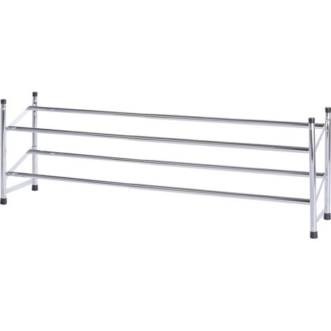 Wenko – Étagère à chaussures télescopique extensible 64-119cm – Rangement pour 10 paires – Acier chromé – Dimensions 64-119x35x23cm (1/10)