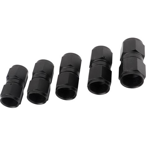 5PCS Raccord 10AN Adapter Noir Femelle Droit Pivotant Extrémité Tuyau Aluminium Alliage (1/5)