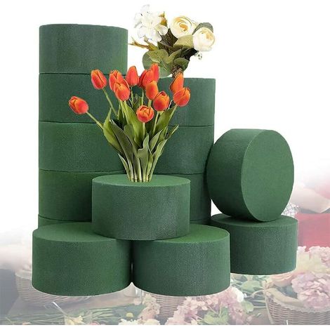 15 pezzi di spugna floreale, blocco di spugna floreale rotondo, spugna floreale verde per composizioni floreali, spugna floreale fai da te, vassoi umidi, spugna floreale per fiori artificiali