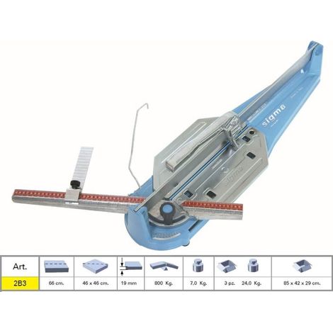 Sigma – Coupe carrelage manuelle 66 cm – Système de coupe à traction – Coupe diagonale 46x46 cm – Épaisseur max 19 mm – Alliage aluminium haute résistance