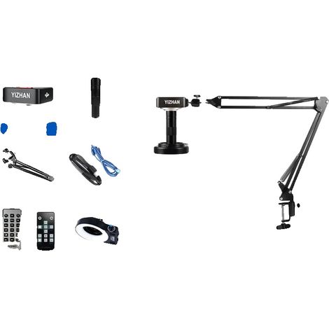 Microscopio digitale, zoom 1-150x, connettività HDMI e USB, kit 4011 da 60 MP 4K (1/2)