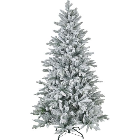 Weihnachtsbaum 180 cm, schneebedeckt, flammhemmend, Metallfuß, formbare Äste, Grün (1/5)