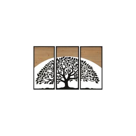 Panneau mural arc en fer et bois ensemble de 3 pièces cm 105x2x70 (35x2x70) (1/5)