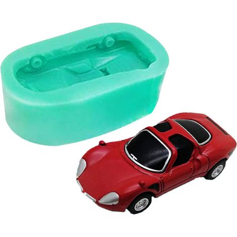 Moule en silicone forme de voiture de course pour pâtisserie DIY, gâteaux, savons, bougies, puddings et chocolat. (1/5)