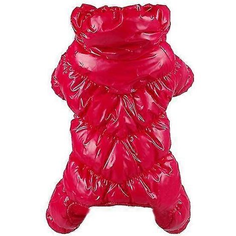 Ropa de invierno para perros, ropa para bulldog francés para perros pequeños, conjunto cálido acolchado de algodón, abrigo para chihuahua, ropa para mascotas, color rojo. (1/5)