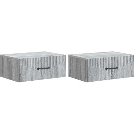 Maison Exclusive - Cabinet de chevet mural 2 pcs Sonoma gris 49 x 34,5 x 20 cm (1/5)
