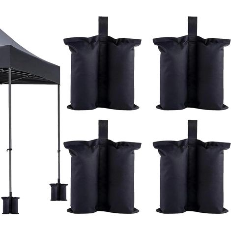[JAMAIS UTILISÉ]Sac Lestage Sable à Remplir pour Extérieur: 4 Pièces Coupe-Vent Sacs Sable pour Tente 34×34cm - Mâts de Tente Fixes Poids Pavillon Sac de Sable pour Camping Plage Jardin (1/5)
