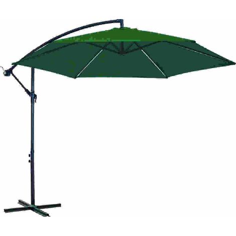 Ombrello da Giardino Decentrato Lampara Verde Diametro 3 Metri (1/2)