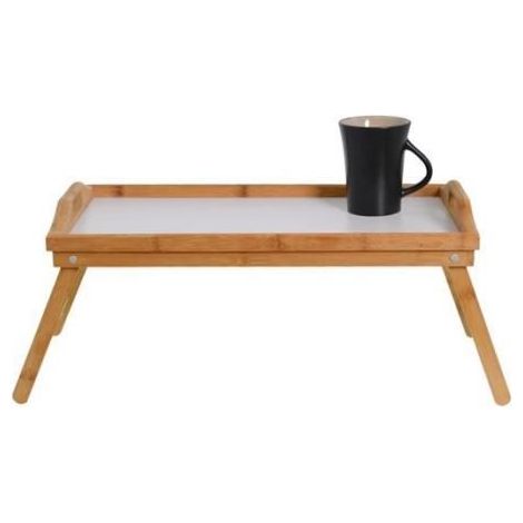 Plateau - ZONS - BAMBOU - Blanc - 50x30x24cm - Pratique et créatif