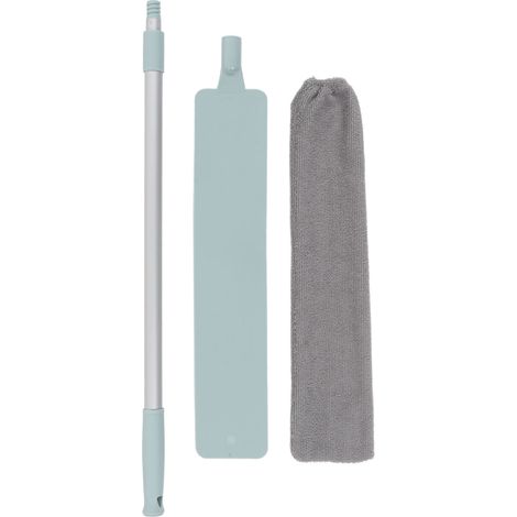 Brosse à poussière à manche long en aluminium de 140 cm (55 po), extensible, avec ouverture élastique, lavable, à bords plats et longs, en microfibre. (1/5)