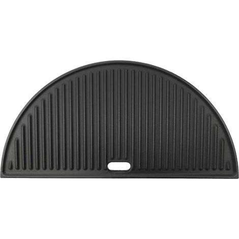 Demi-plaque de cuisson en fonte réversible Patton pour barbecue kamado - 44 x 22 cm