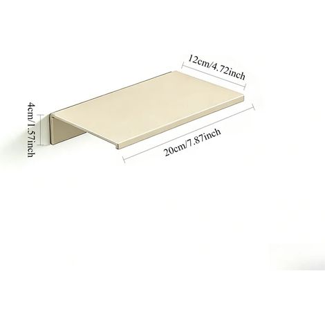 (Jaune crème - 20 cm) Étagère métallique flottante auto-adhésive à fixer au mur, rangement sans perçage pour cuisine, salle de bain, chambre ou rangement pour œuvres d'art (1/5)