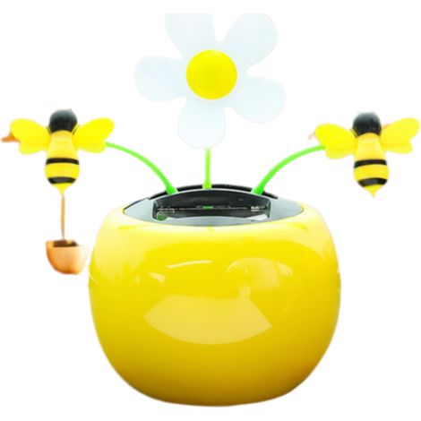 1 décoration de voiture solaire, fleur avec pot à bascule, jouet enfant en plastique, ornement véhicule (1/5)
