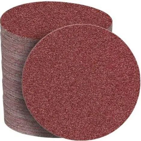 Disques abrasifs de 123 mm, grain 40, papier de verre, 100 pièces, sans trous, pour ponceuses orbitales aléatoires (1/3)