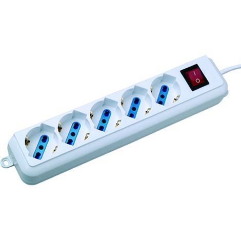 Multipresa elettrica 5 posizioni 10a/16a bipasso schuko