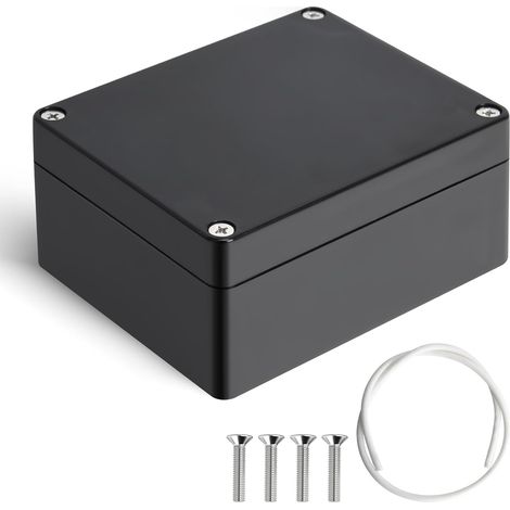 Boîte de dérivation étanche Exterieur IP65, boîtier electrique montage en saillie, boîte de jonction extérieure étanche, en plastique ABS 115 90 55 mm noir (1/5)