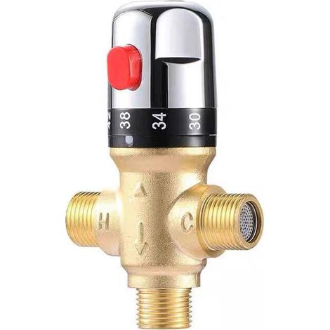 Robinet mitigeur eau chaude/froide, laiton massif, mitigeur thermostatique, robinet à température fixe pour évier, cuisine, salle de bain, toilettes, (1/3)