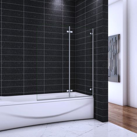 Ocean Sanitaire – Pare-baignoire pliant 100x140cm – Verre de sécurité 5mm – Profilés en aluminium anodisé – Charnières chromées – Montage réversible (1/5)