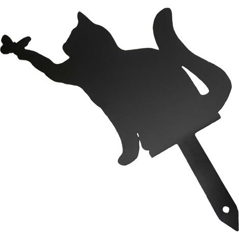 Schwarze Eisen Katzenfigur Gartendekoration mit