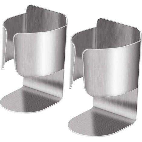 Support de Brosse à Dents Électrique, Organisateur de Dentifrice Mural Autocollant en Acier Inoxydable Multifonctionnel Support de 2 Accessoires pour Salle de Bain et Cuisine