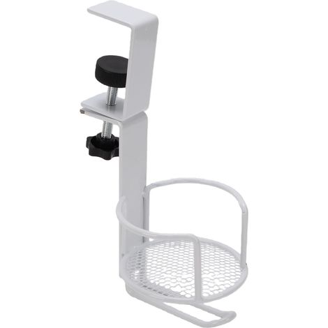 Tischbecherhalter, Kopfhörerständer, 2-in-1-Taschenhaken aus Metall, weiß, für Zuhause oder Büro (1/5)
