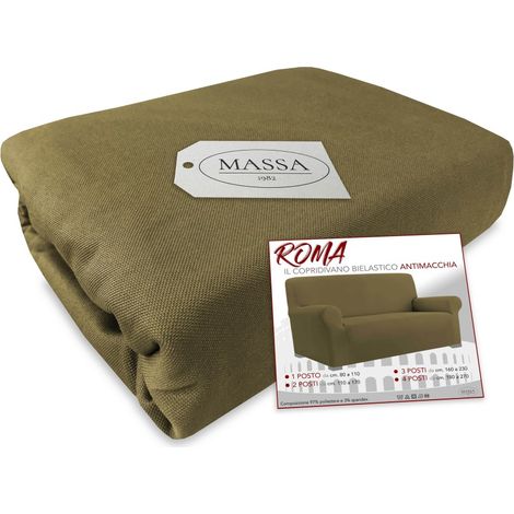 COPRIDIVANO Universale elasticizzato ROMA antimacchia TORTORA 1 POSTO da cm. 80 a 110