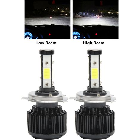 Phare LED H4 6000K 8000LM Haute luminosité IP67 étanche Feux de route/croisement (1/5)