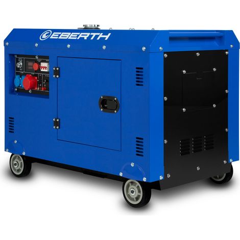 EBERTH Generador eléctrico diésel de 8000 vatios, generador de corriente con motor diésel de 4 tiempos y 13,9 CV, generador trifásico con 1x 400 V, 2x 230 V, 1x 12 V, regulador automático tensión AVR (1/5)