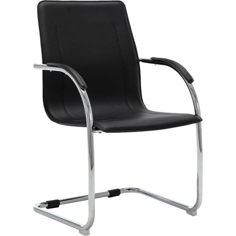 Sedia poltrona computer sede ufficio studio cantilever similpelle nera 020023995