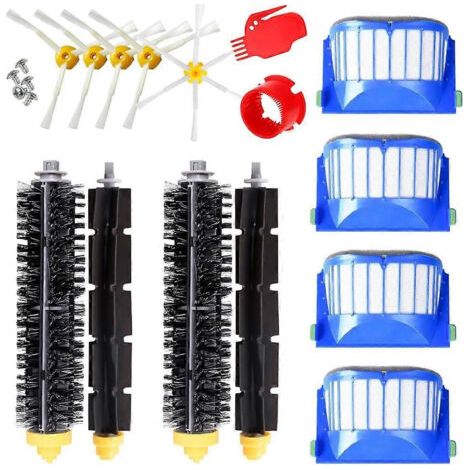 BARKBUSTERS Pièces détachées pour aspirateur robot iRobot Roomba séries 600, 605, 606, 610, 615, 616 et 620 : brosse latérale principale et filtre HEPA. (1/5)