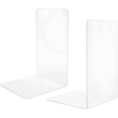 2Pcs Acrylic Bookend Transparent File Book Bookshelf Student Desktop Storage for Home Office (1/5)