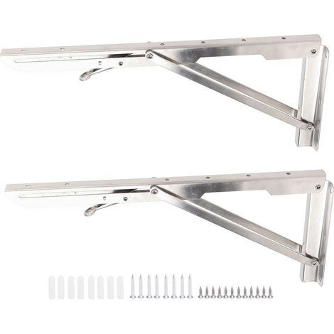 Banc pliant avec étagère murale, support de charnière robuste en acier inoxydable de 15,6 pouces (1/5)
