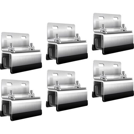 6 PCS Van Roof Rack Mount Kit, 304 Stainless Steel Roof Rack Brackets, Solar Panel Mounting Brackets Compatible with Vans (1/5)