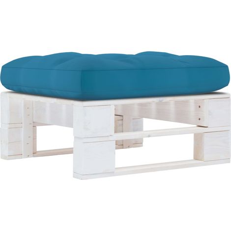 Otomana de jardín de palets madera de pino impregnada blanca vidaXL (1/5)