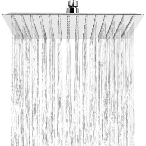 Quadratischer Duschkopf (30,5 cm) aus Edelstahl 304 – Kalkabweisend – Polierte Chromoberfläche – Instalación sencilla (1/3)