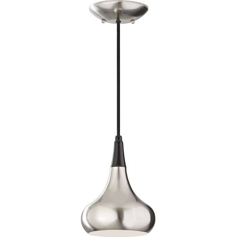 Elstead Beso - 1 Light Dome Deckenanhänger aus gebürstetem Stahl, E27 (1/4)