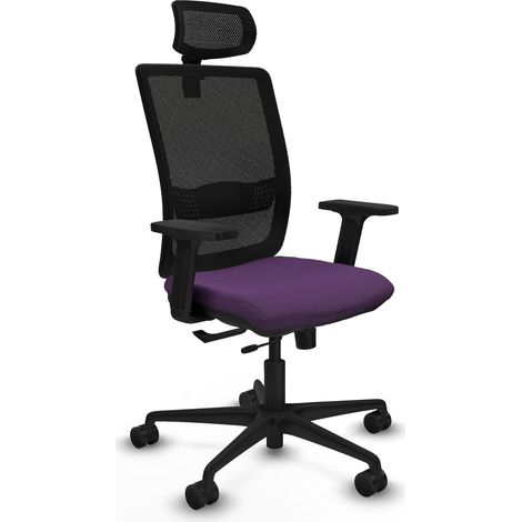 Haches traslack malla negra bali morado brazos 2D base nailon cabecero malla 2D ruedas 65mm nailon