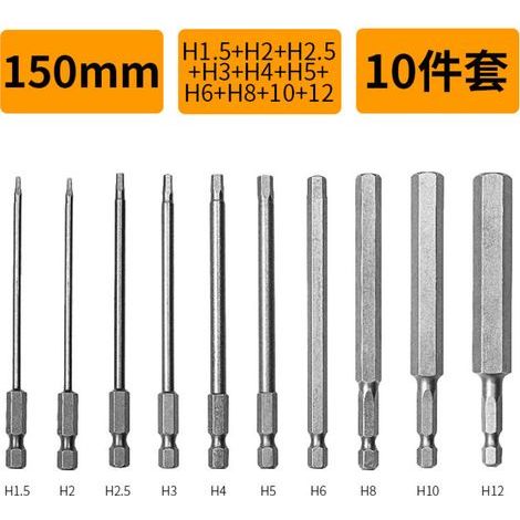Set di punte esagonali magnetiche, lunghezza estesa, compatibile con avvitatori elettrici, avvitatori pneumatici e trapani professionali.