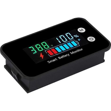 Moniteur de capacité de batterie, indicateur de batterie, indicateur de pourcentage de charge de la batterie, voltmètre (1/5)