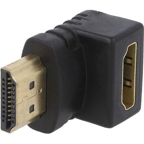 Adaptateur HDMI femelle 90o HDMI prise male - noir