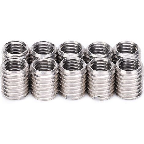 Réducteur de Filetage M10 à M8, Conversion M10 à M8 10 Pièces Insert écrou Filetage Réparation Manchon Fileté Douille Vis Réduction Outil de Conversion Adaptateur M10 à M8 (1/5)