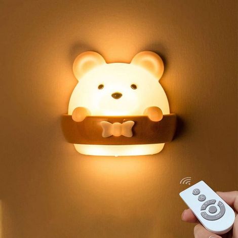 Veilleuse pour enfants, veilleuse ours pour enfants, veilleuse portable rechargeable par USB, veilleuse pour chambre de bébé pour lire, dormir et se détendre (1/5)
