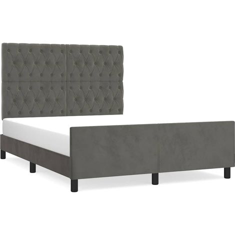 Maison Exclusive - Giroletto senza Materasso Grigio Scuro 140x190 cm Velluto (1/5)